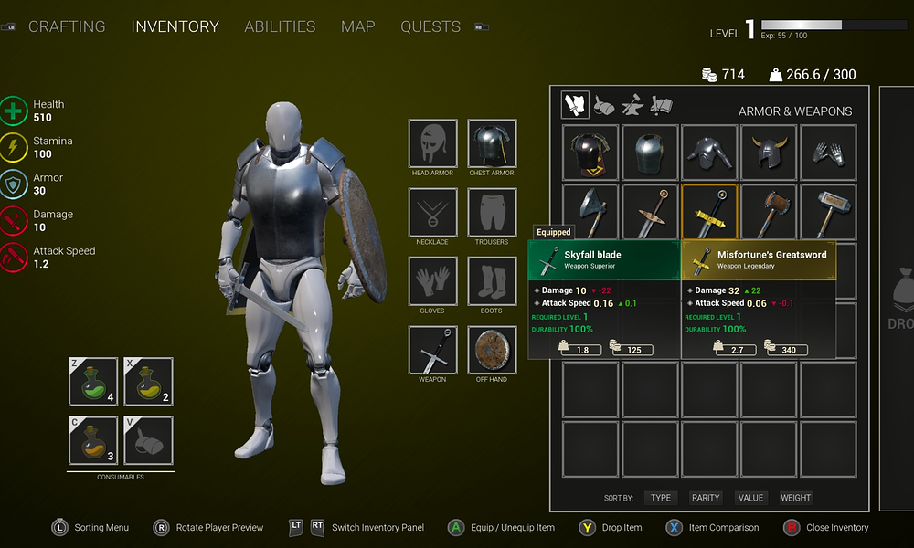 RPG Inventory and Interaction System